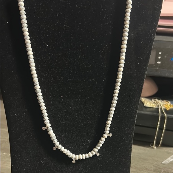 Jewelry - Marbled Beaded Stand of Necklace‎ Beads. Small gemstone accents